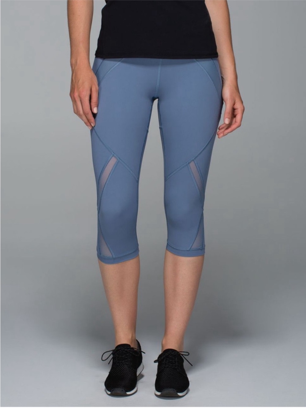 Lululemon Cool To Street Crop Blue Denim Mesh Leggings Size 6